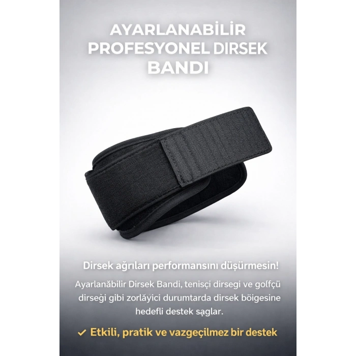Ayarlanabilir Profesyonel Dirsek Bandı – Tenisçi & Golfçü Dirseği İçin Güçlü Destek