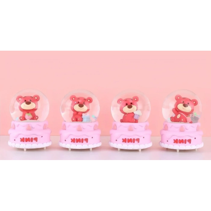 Ayıcıklı Işıklı Kar Küresi 7 Cm