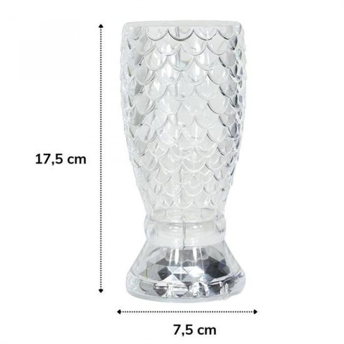 Balık Süzgeç Model USB Şarjlı Kumandalı 16Farklı Işık Modlu Masa Üstü Kristal Akrilik Led (5324)