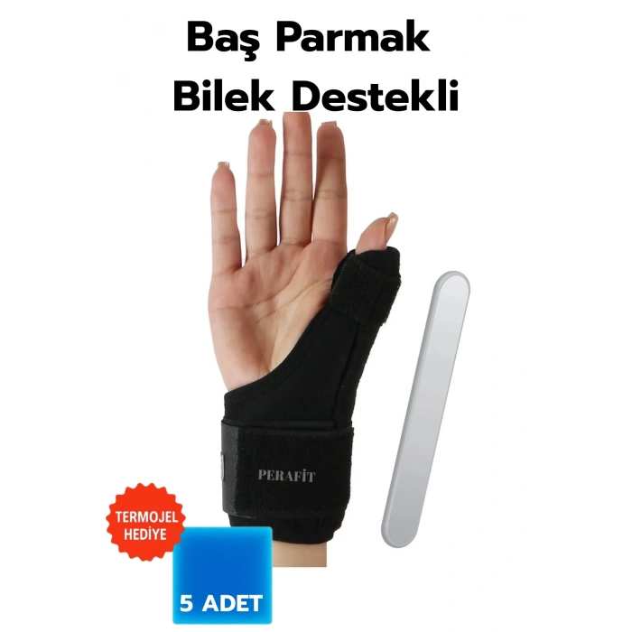 Baş Parmak Ve Bilek Destekli El Bilekliği Metal Atel De Quarvein 5 Termojelli Paket