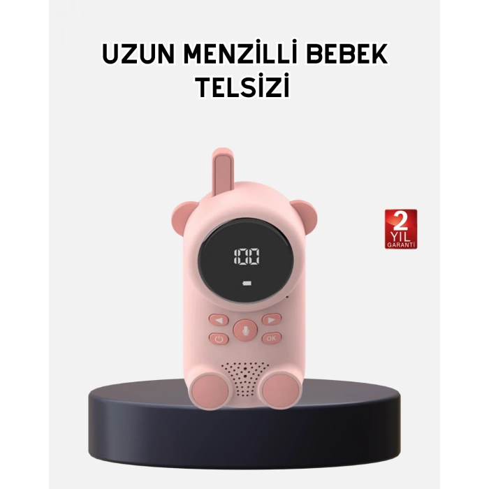 Bebek Telsizi Lcd Ekran Vox İki Yönlü İletişim Usb Şarj Hafif