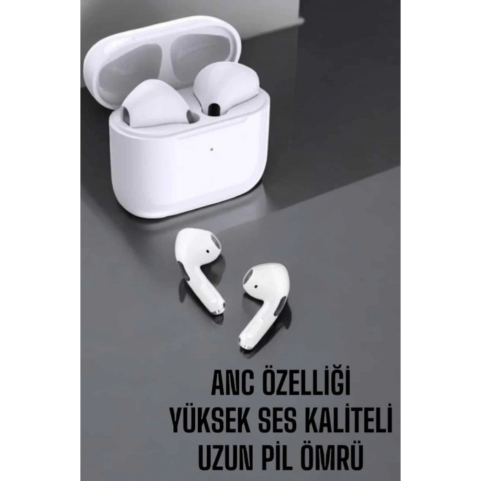 Beyaz Yeni Nesil Pro Bluetooth Kulaklık Yüksek Ses Kaliteli ANC Özelliği
