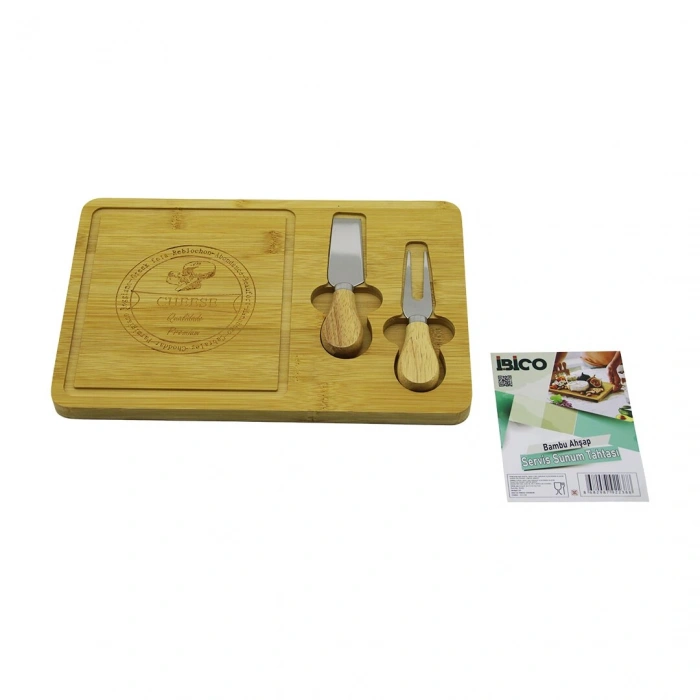 BIÇAK SAĞ AHŞAP BAMBU KAHVALTI PEYNİR SUNUM PANO 2PEYNİR BIÇAK=AHŞAP SAPLI19X29X1.5CM (5324)