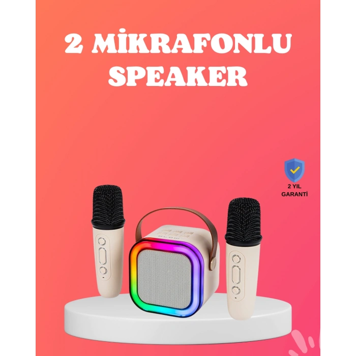 Bluetooth 5.0 Destekli Kablosuz Karaoke Hoparlör