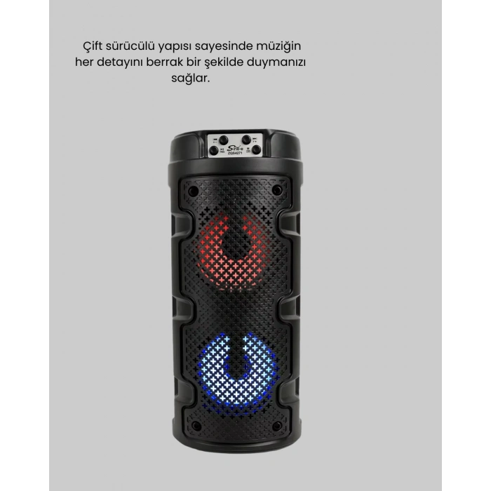Bluetooth 5.0 Kablosuz Hoparlör Çift Sürücülü Yüksek Ses Kalitesi Kompakt Tasarım