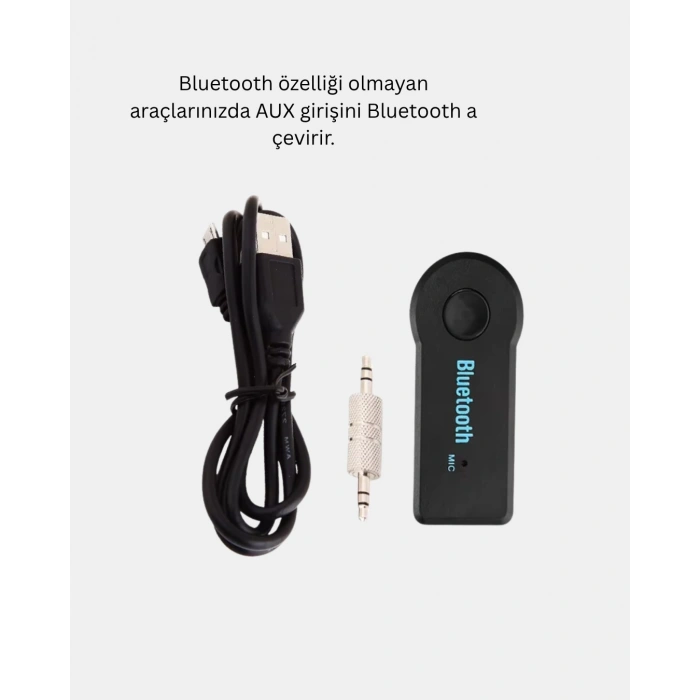 Bluetooth AUX Araç Kiti Eller Serbest Müzik Çalar Dahili Mikrofonlu