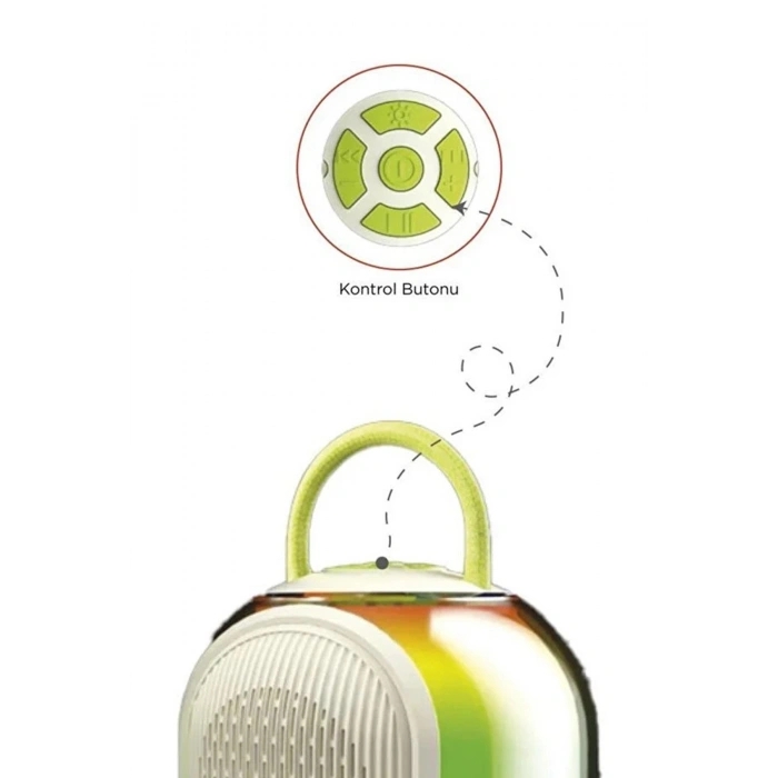 Bluetooth Hoparlör Çift Mikrofonlu Kablosuz Parti Speaker Beyaz