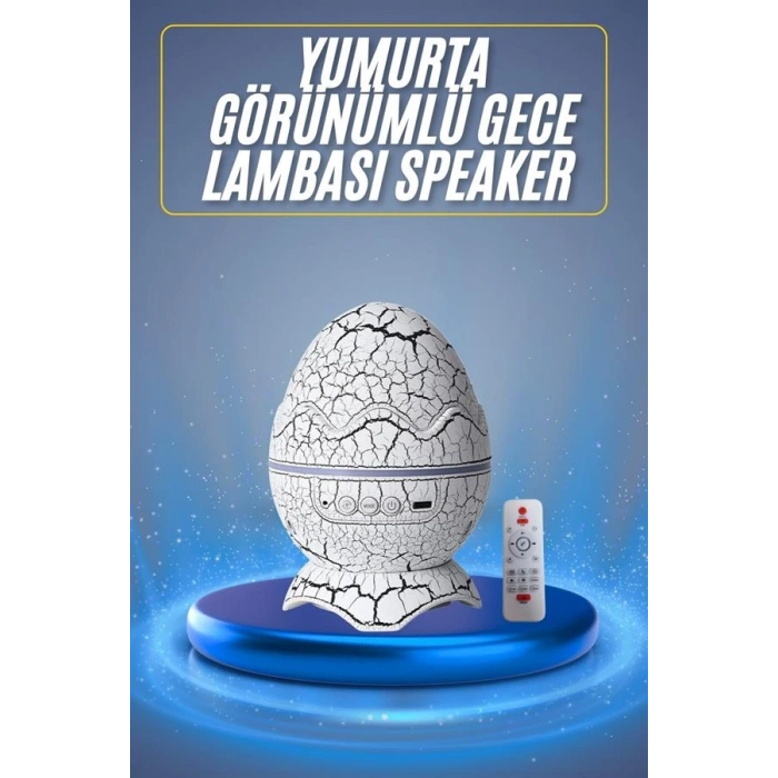 Bluetooth Hoparlör Dinozor Yumurtası Gece Masa Lambası Projektör