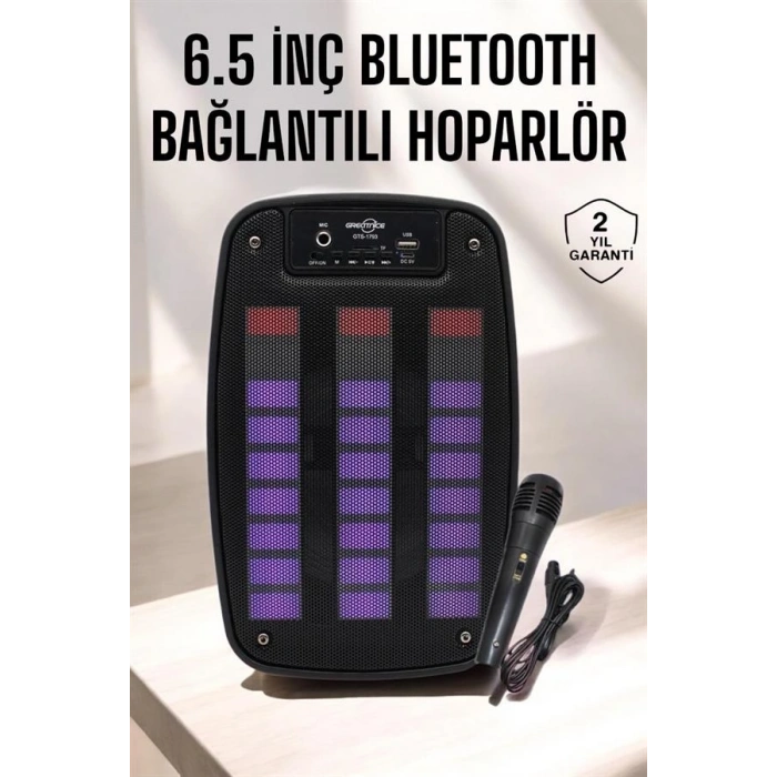 Bluetooth Hoparlör RGB Işıklı USB SD Kart Girişli Taşınabilir