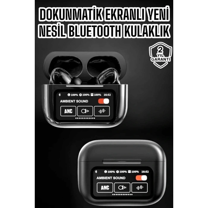 Bluetooth Kulaklık Kablosuz Ekranlı Anc/enc Destekli Dokunmatik