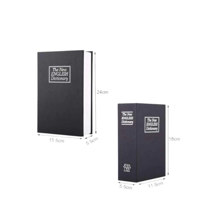 Büyük Boy Anahtarlı Kitap Görünümlü Gizli Kasa Çelik Kasa Altın Kasası