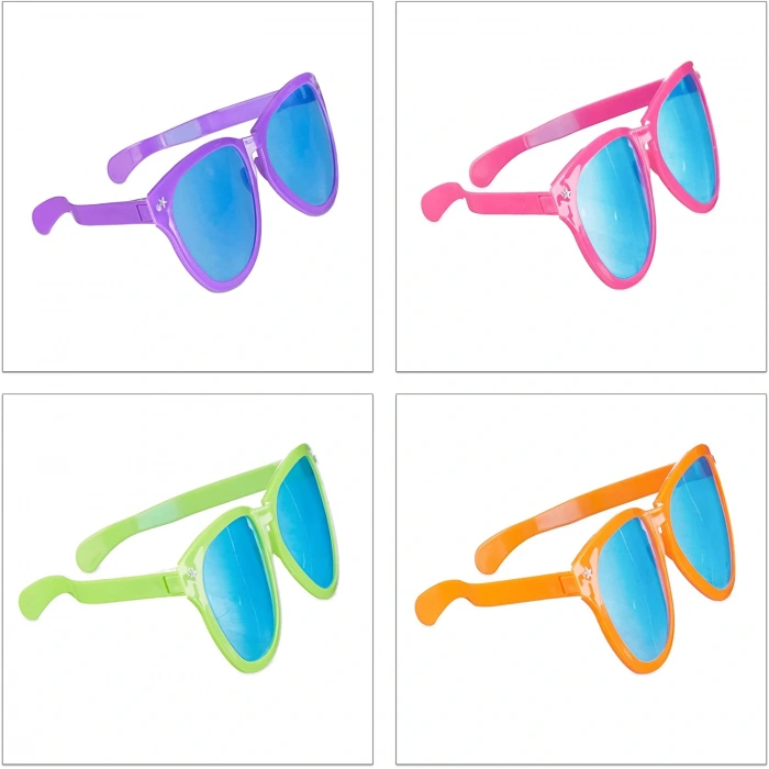 Büyük Parti Gözlüğü Rengarenk 12 Adet 27x9 cm (5324)