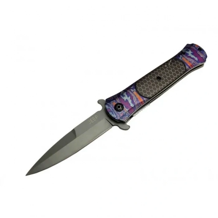 Çakı Mor 22 Cm Yarı Otomatik , Kemerlikli