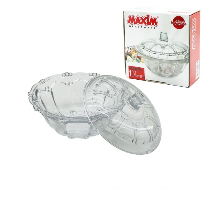 CAM ŞEKERLİK CAM KAPAKLI ÇAP: 13.5CM - Y: 5.2--9.5CM (5324)