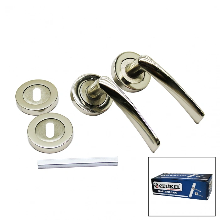 ÇELİKEL-07 AMERİKAN ODA KAPI KOLU NİKEL SATEN (5324)