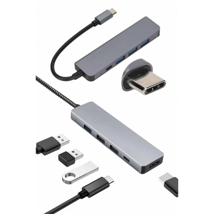 Çevirici Dönüştürücü Adaptör Macbook 3 In 1 Type-c To Hdmı Usb 3.0