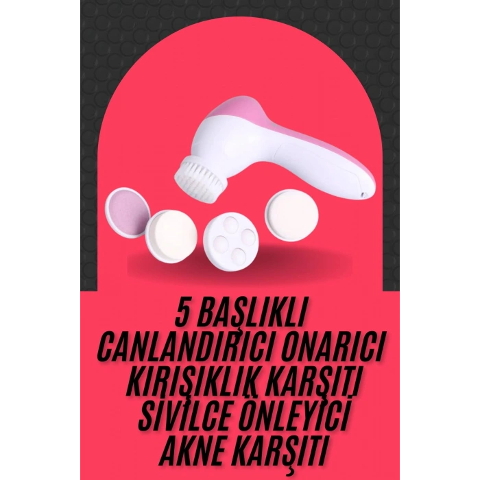 Cilt Temizleme ve Masaj Aleti 5 Başlıklı Akne ve Sivilce Önleyici