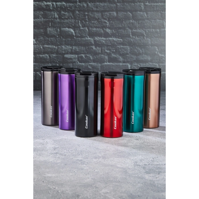 CKR-2041 400ML UZUN RENKLİ ÇELİK TERMOS BARDAK (5324)