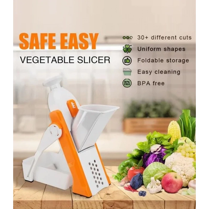 Çok Amaçlı Basmalı Sebze Dilimleyici Doğrayıcı Mandolin Brava Spring Slicer Kitchenmate (5324)