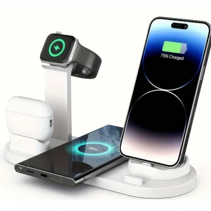 Çok İşlevli Şarj İstasyonu Beyaz Mevcut