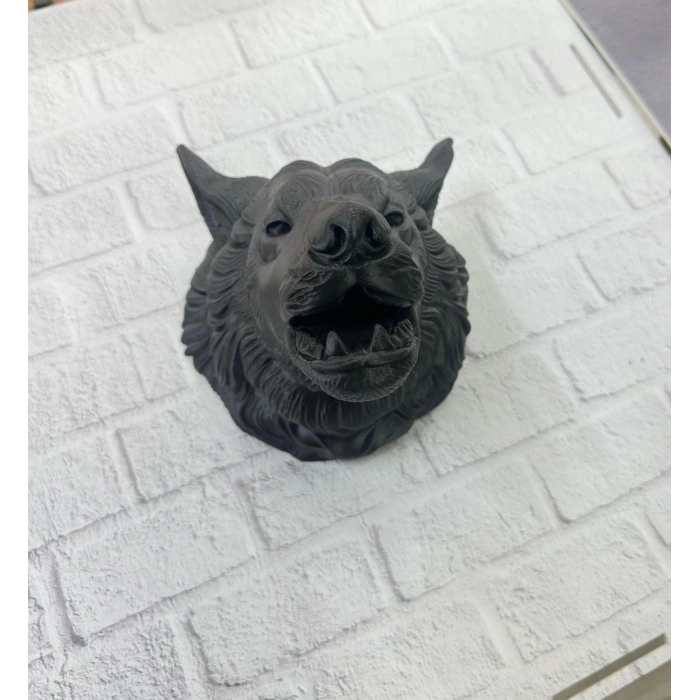 Dekoratif Asılabilir Siyah Ayı Başı 3d Duvar Heykeli 25x19 Cm
