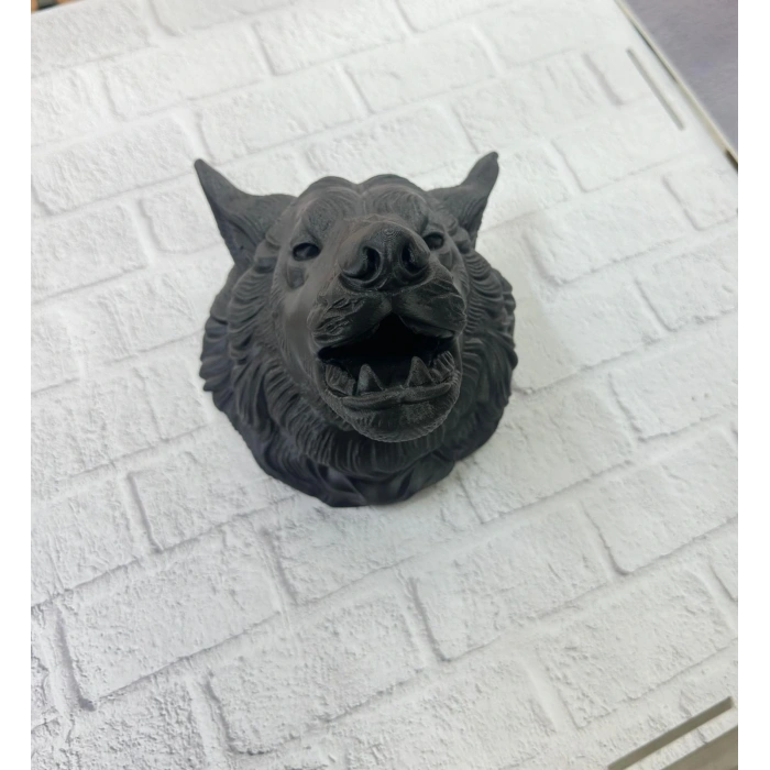Dekoratif Asılabilir Siyah Ayı Başı 3D Duvar Heykeli 25x19 cm