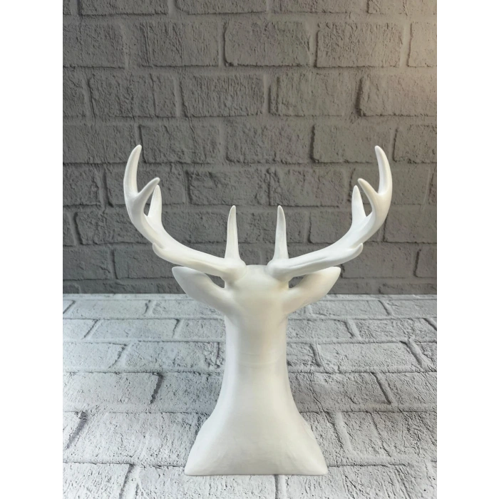 Dekoratif Beyaz Geyik Biblo Salon Ve Raf Dekoru