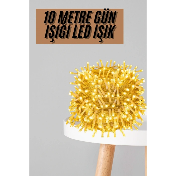 Dekoratif Peri Led 100 Ledli Gün Işığı Pilli 10 Metre Gün Işığı