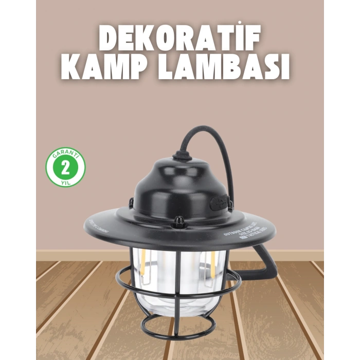 Dekoratif ve Fonksiyonel Taşınabilir Kamp Gece Lambası