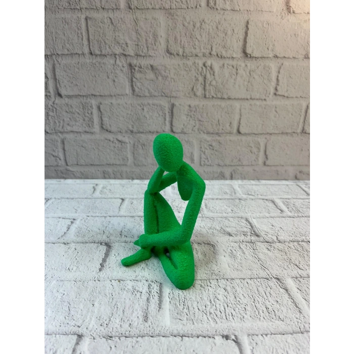 Dekoratif Yeşil İnsan Figürü Modern Masa Ve Raf Süsü