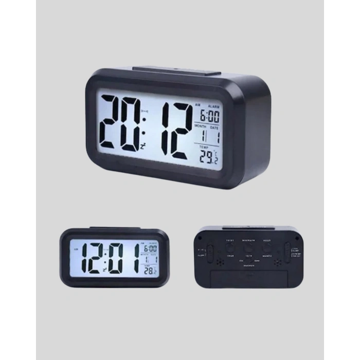 Dijital Masa Saati Sensörlü Aydınlatmalı Alarm Ve Sıcaklık Ölçerli