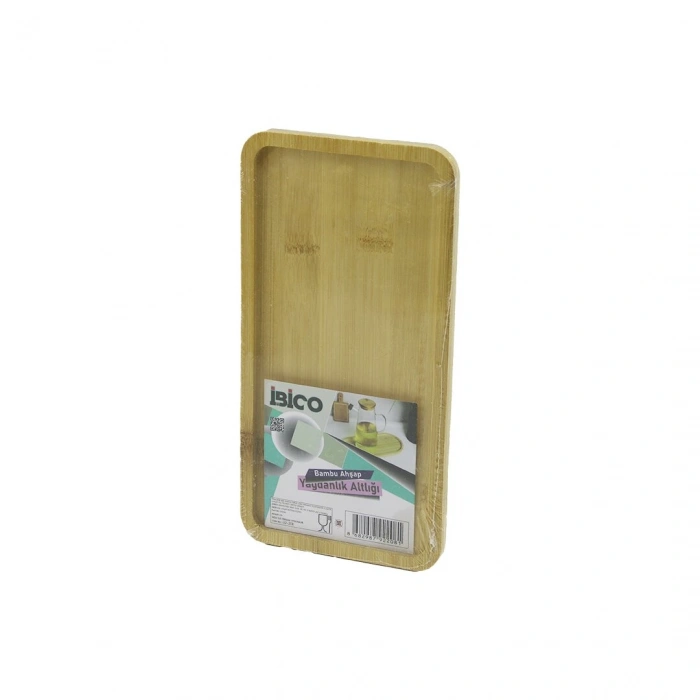 DİKDÖRTGEN AHŞAP BAMBU YAĞDANLIK ALTLIK MİNİ TEPSİ 12 X 23.4 X 0.8CM (5324)