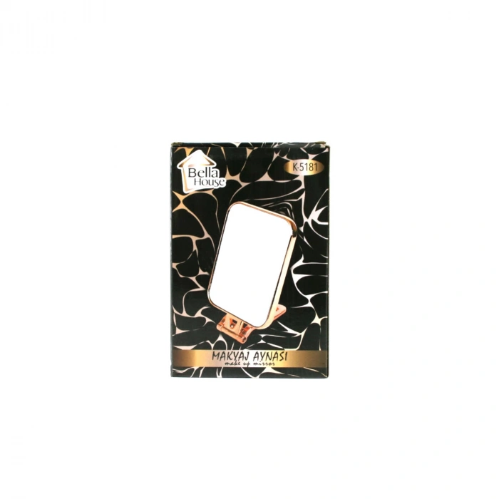 DİKDÖRTGEN - BAKIR 15X11.5CM MAKYAJ AYNASI ÇİFT TARAFLI KATLANIR AYAKLI (5324)