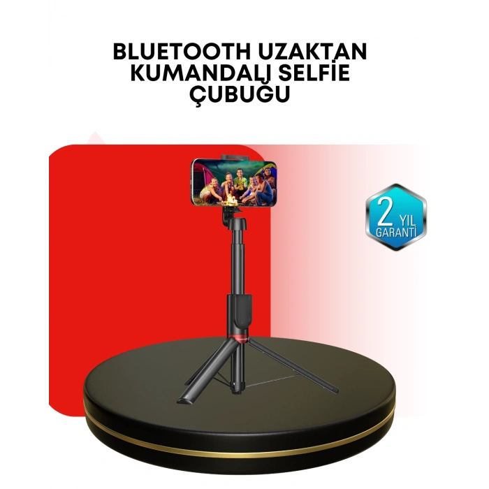 Dikey ve Yatay Çekim Destekli Selfie Stick Tripod
