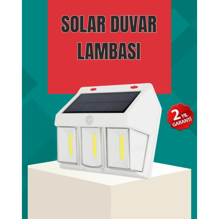 Dış Mekan Solar Duvar Lambası – 120° Hareket Algılama, 3 Işık Modu