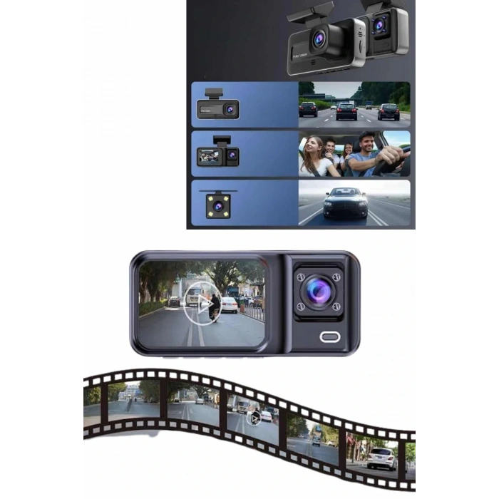 Dvr Araç İçi Kamera Ön Ve İç Kamera 2 İnç Ekranlı Çift Kamera
