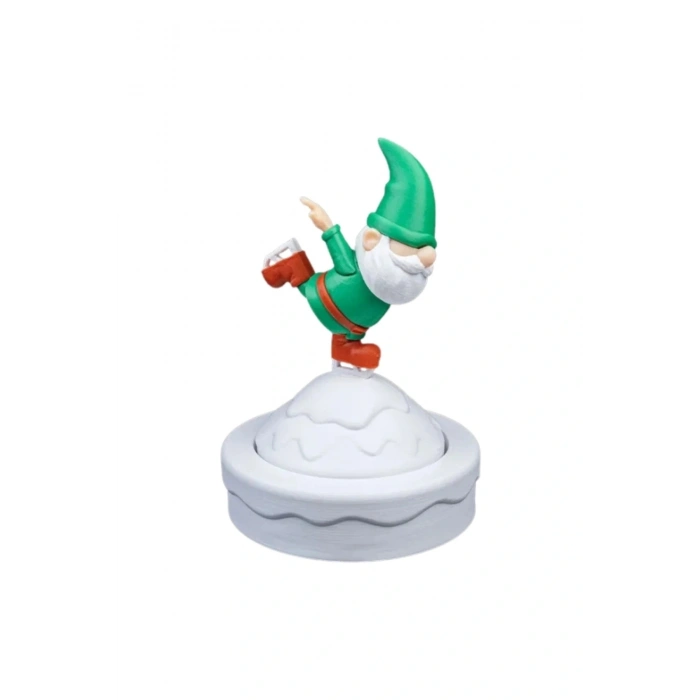 Eco Lounge Dönen Buz Pateni Cüce 13 cm – Kış Yılbaşı Dekoratif Figür