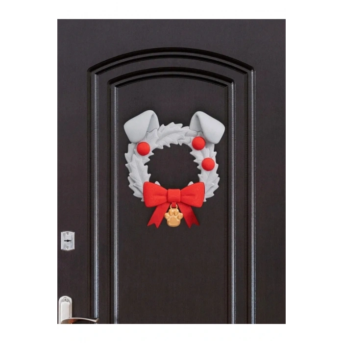 Eco Lounge Köpek Temalı Kapı Süsü 21 cm – Patili Yılbaşı Dekorasyonu