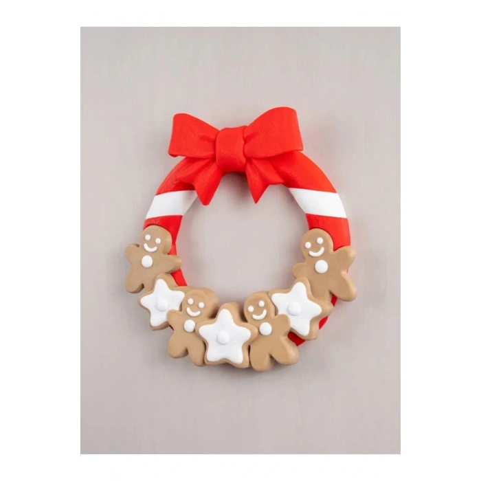 Eco Lounge Kurabiye Temalı Kapı Süsü 21 cm – Yeni Yıl Dekorasyonu 3D Baskı