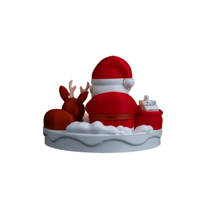 Eco Lounge Santa & Geyik Işıklı Figür 11 cm – LED Mum Dahil Yılbaşı Dekoru