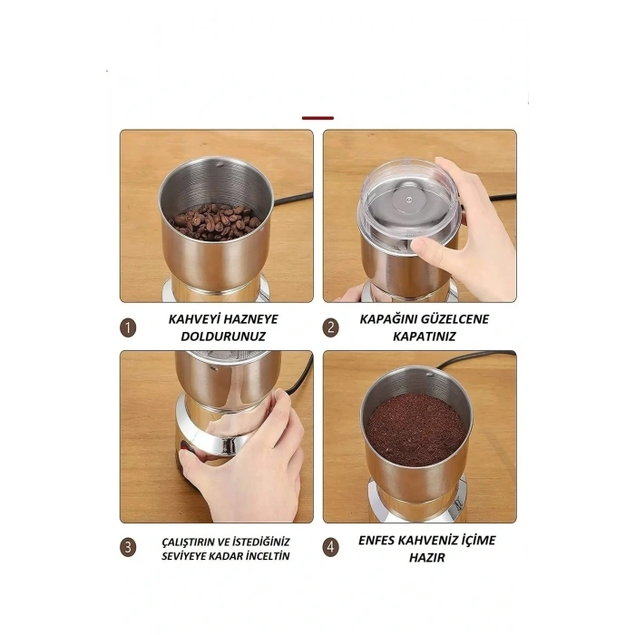 Elektrikli Paslanmaz Çelik Baharat Pirinç Öğütücü