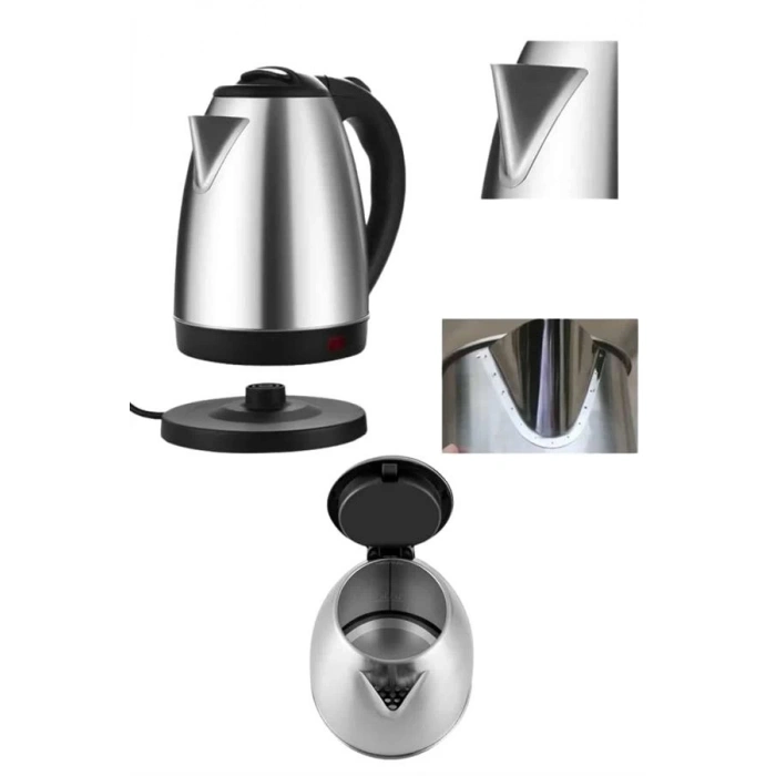 Elektrikli Paslanmaz Çelik Su Isıtcı Çelik Kettle 1.8 Lt. Uzun Ömürlü