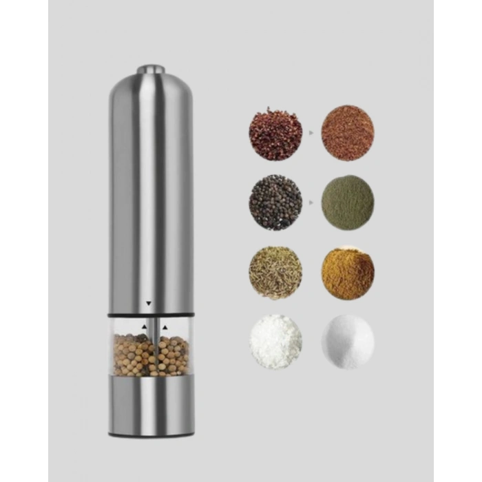 Elektrikli Tuz Karabiber Değirmeni – Paslanmaz Gövde, Led Işıklı Ve Ayarlanabilir Öğütme