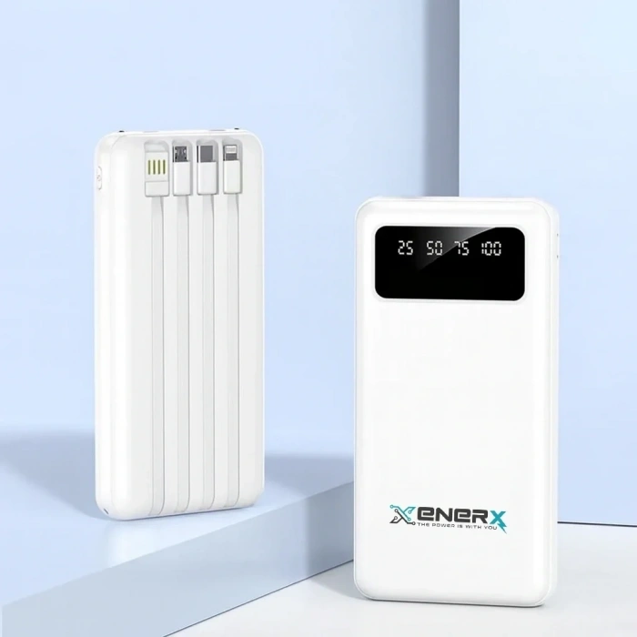 Enerx ENR-P20DC 20000 mAh 2.1 Amper Dahili Kablolu Powerbank Siyah (5324)
