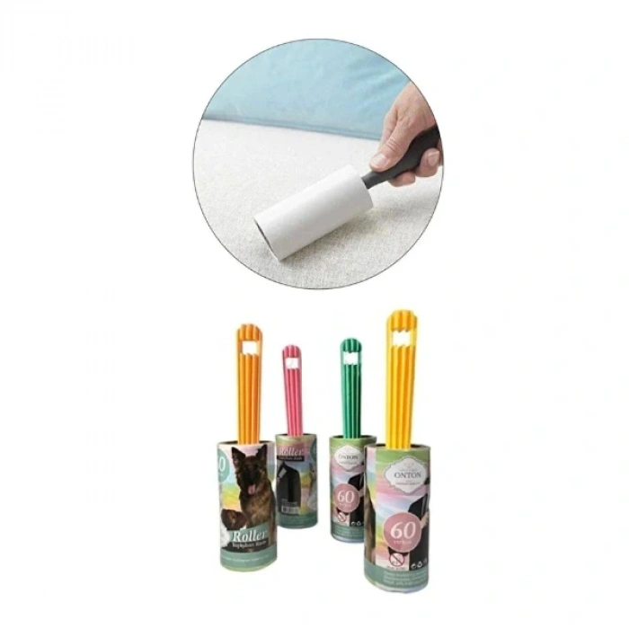 Evcil Hayvan Tüy Toplama Seti - 60 Yaprak Rulo ve Manyetik Tüy Toplama Aparatı