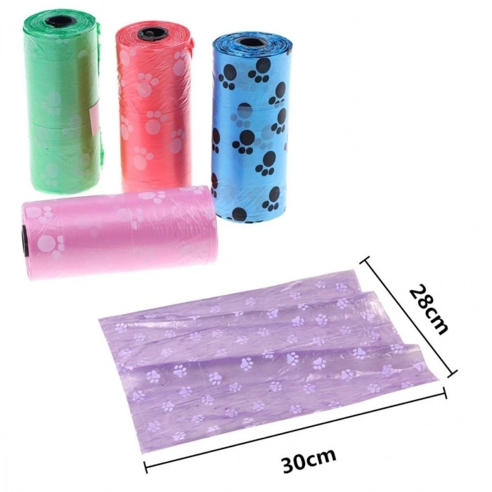 Evcil Hayvanlar Için Pati Desenli Kedi Köpek Kaka Poşeti Torbası (5324)