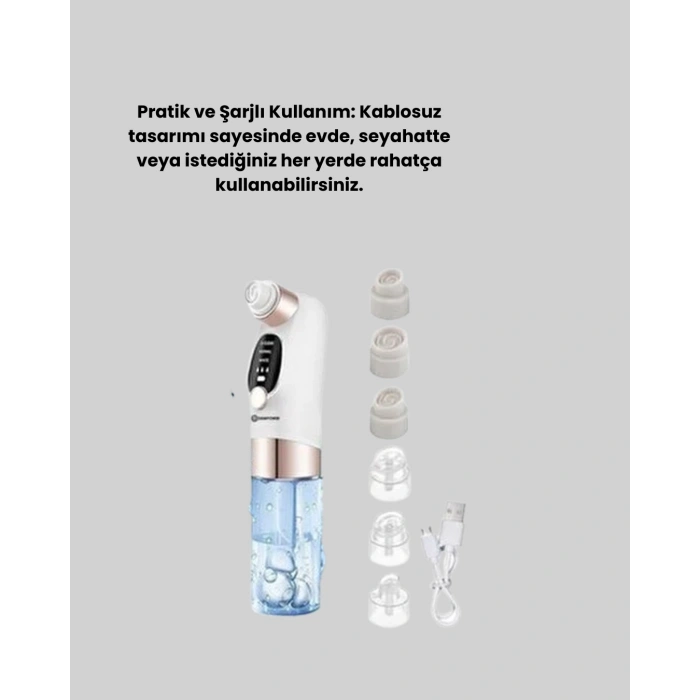 Evde Kolay Kullanım İçin Şarjlı Siyah Nokta Temizleme Aleti
