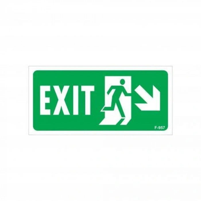 Exit Sağ Aşağı Uyarı Levhası 17,5x25 KOD:957