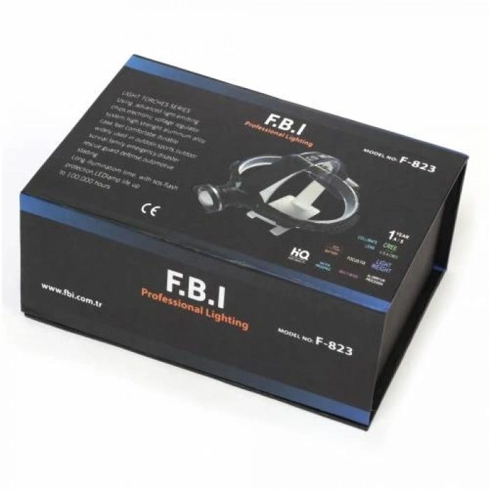 F.b.ı F-823 Xlm T6 Led Su Geçirmez Şarjlı Kafa Lambası
