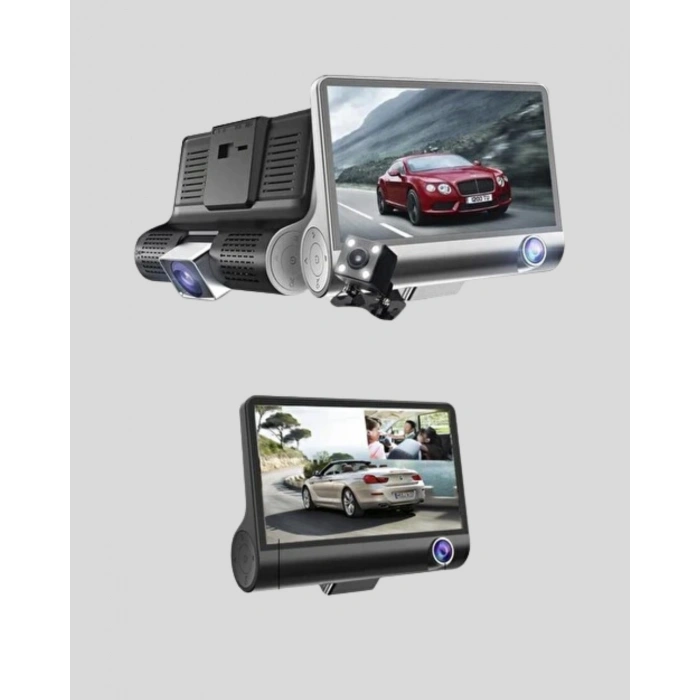 Full HD Araç Kamerası 3’lü 4.0” Ekranlı ve HDR Gece Görüşlü